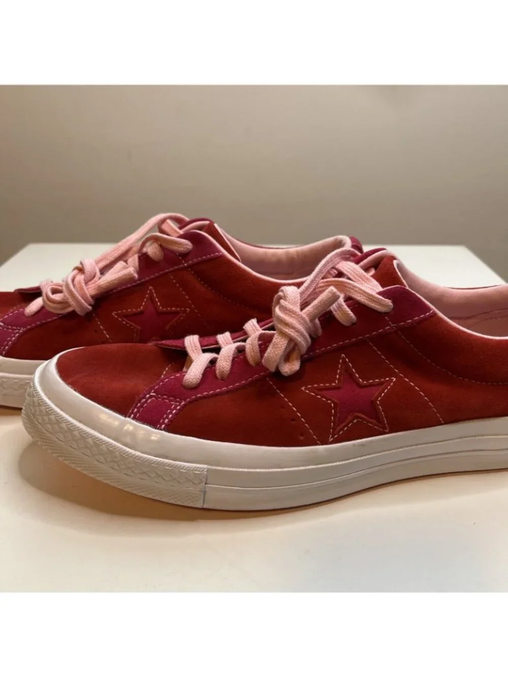 Converse One Star Ox Plimsoll Suede Low Top Sneaker Mens 12 Enamel Red New
